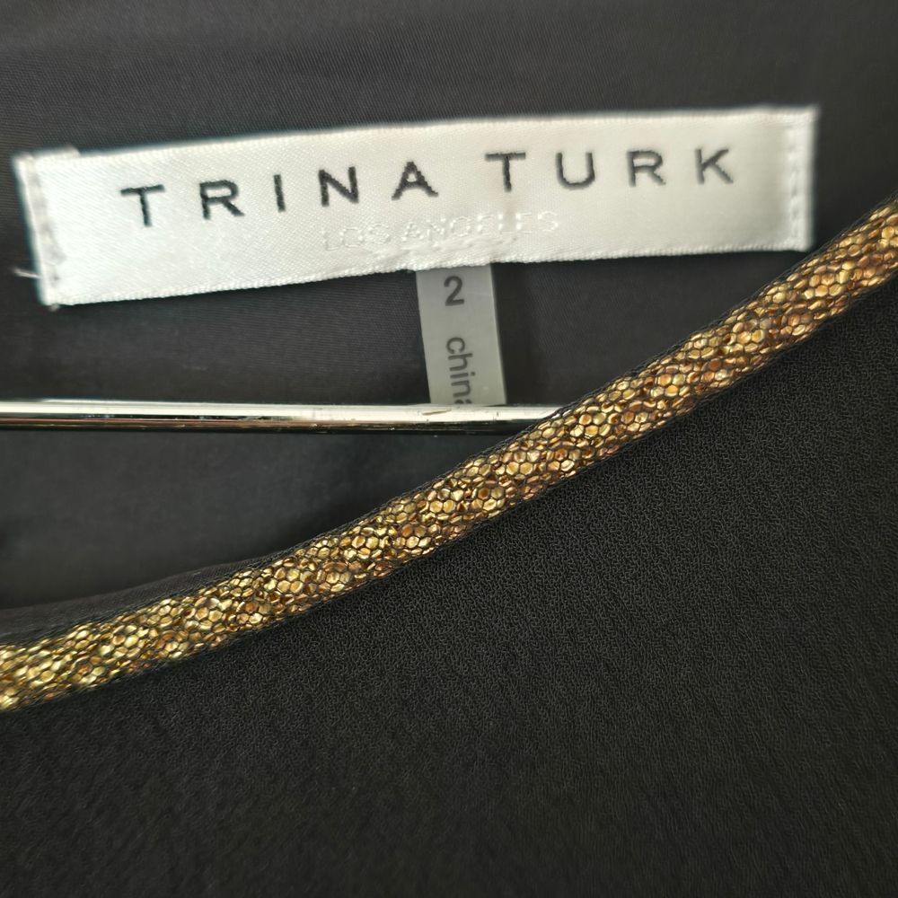 Trina Turk Black Dress with Gold Accents - Picture 4 of 6